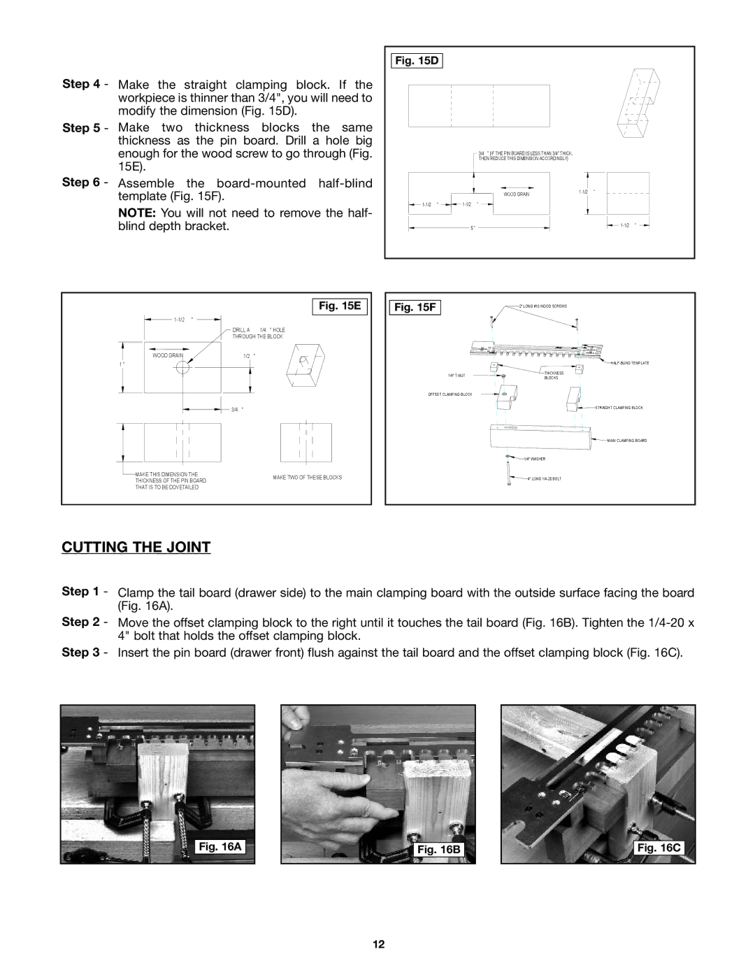 Porter-Cable 4210 & 4212 instruction manual Cutting the Joint 