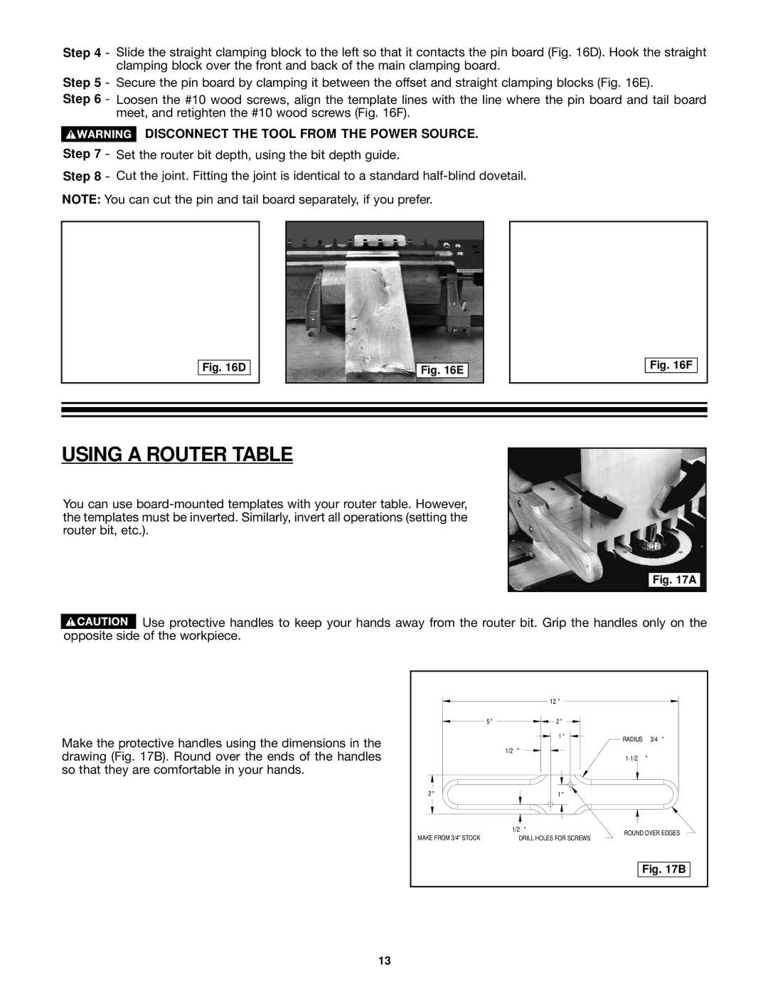 Porter-Cable 4210 & 4212 instruction manual Using a Router Table 