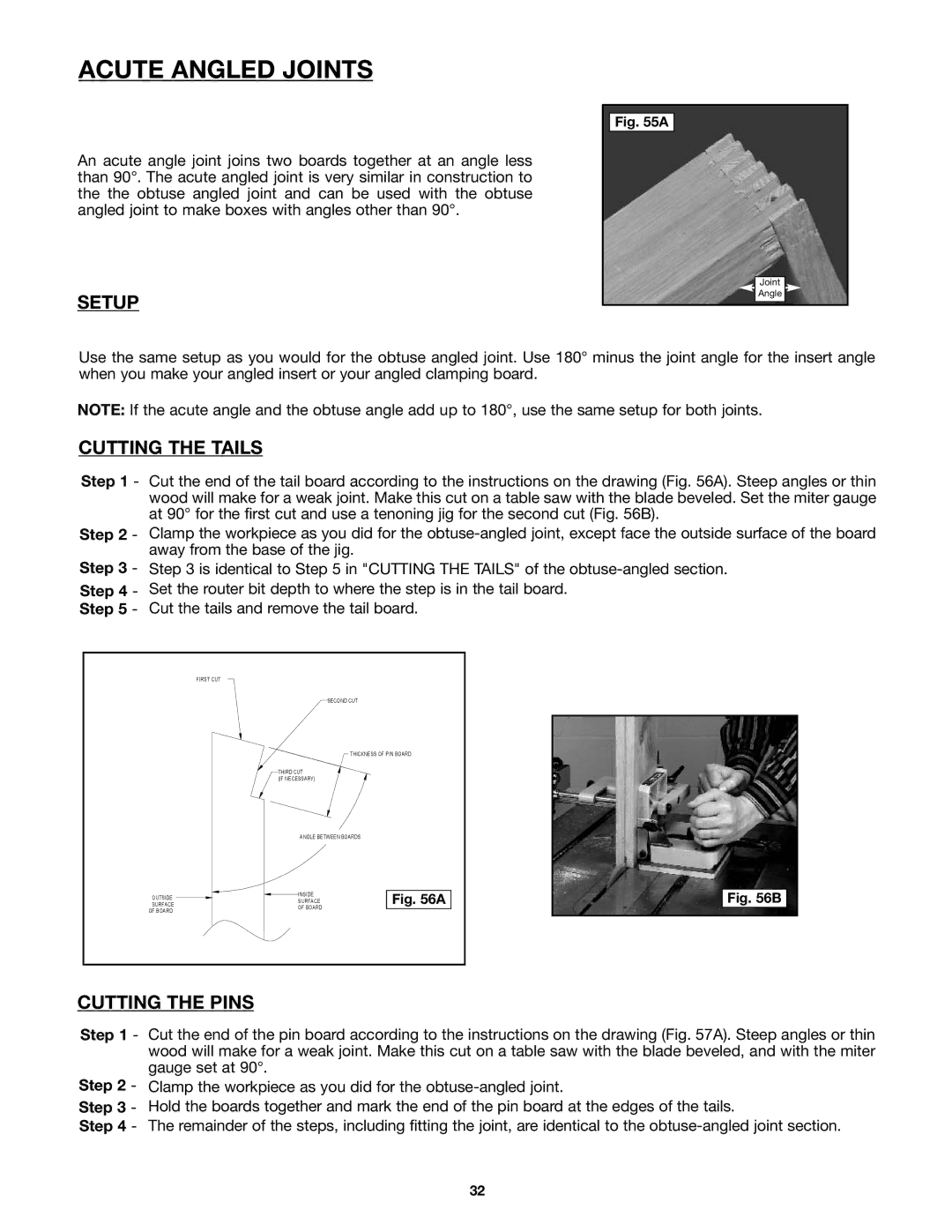 Porter-Cable 4210 & 4212 instruction manual Acute Angled Joints, Setup 