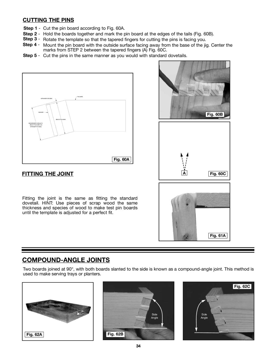 Porter-Cable 4210 & 4212 instruction manual COMPOUND-ANGLE Joints 