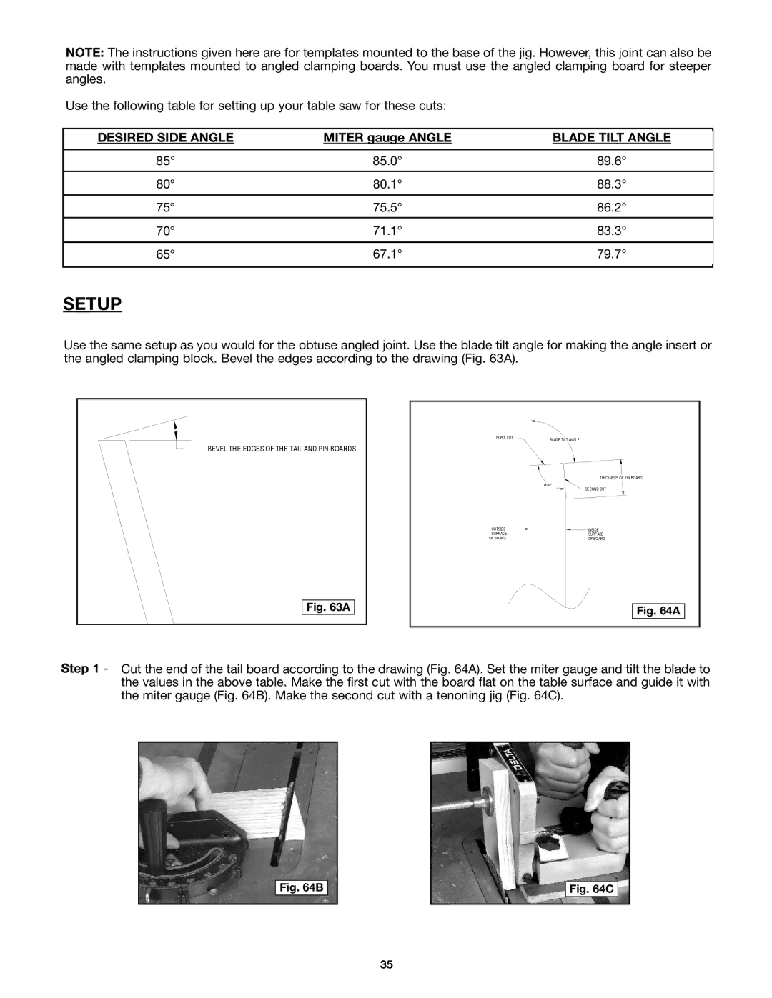 Porter-Cable 4210 & 4212 instruction manual Setup 