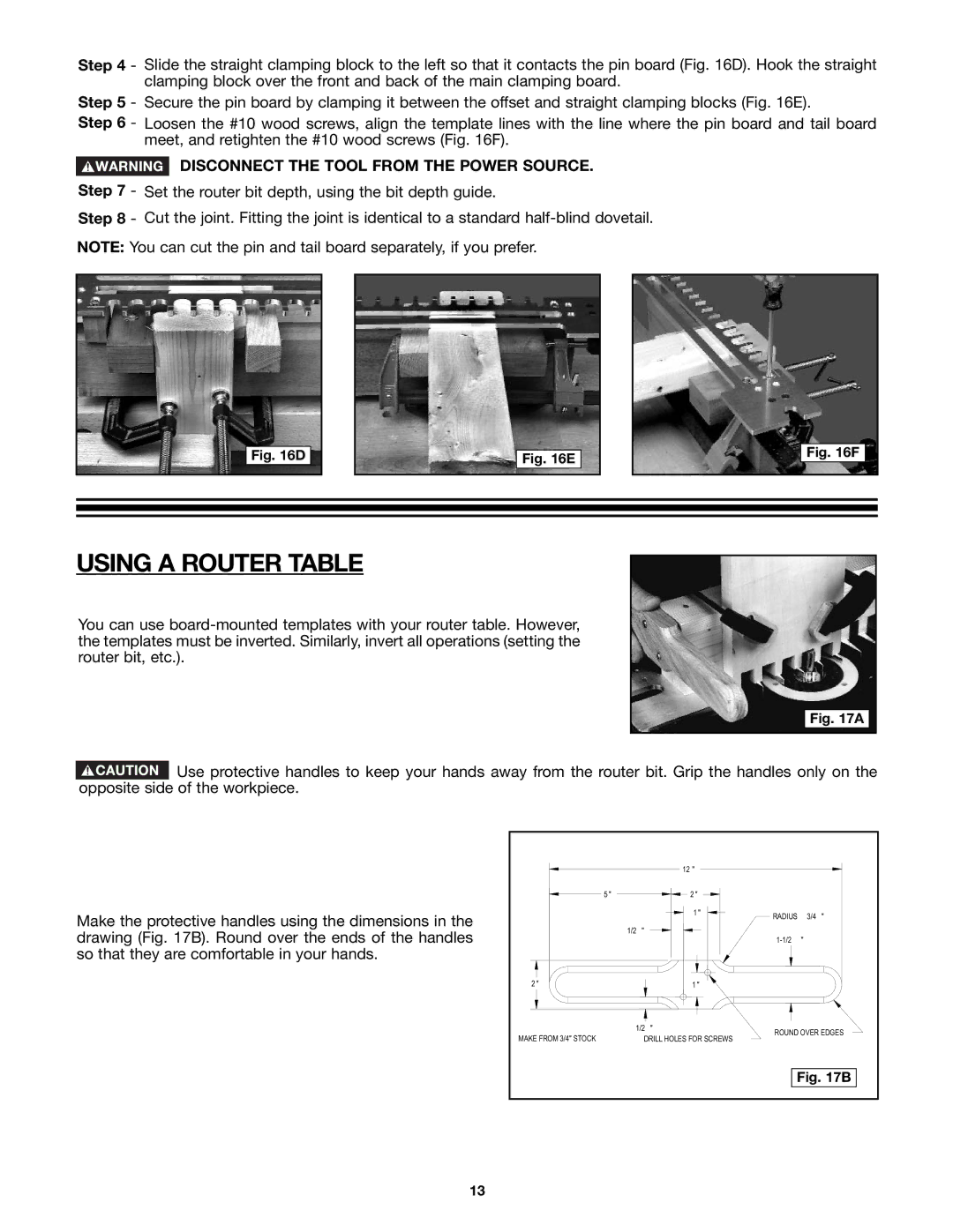 Porter-Cable 4212, 4210 instruction manual Using a Router Table 