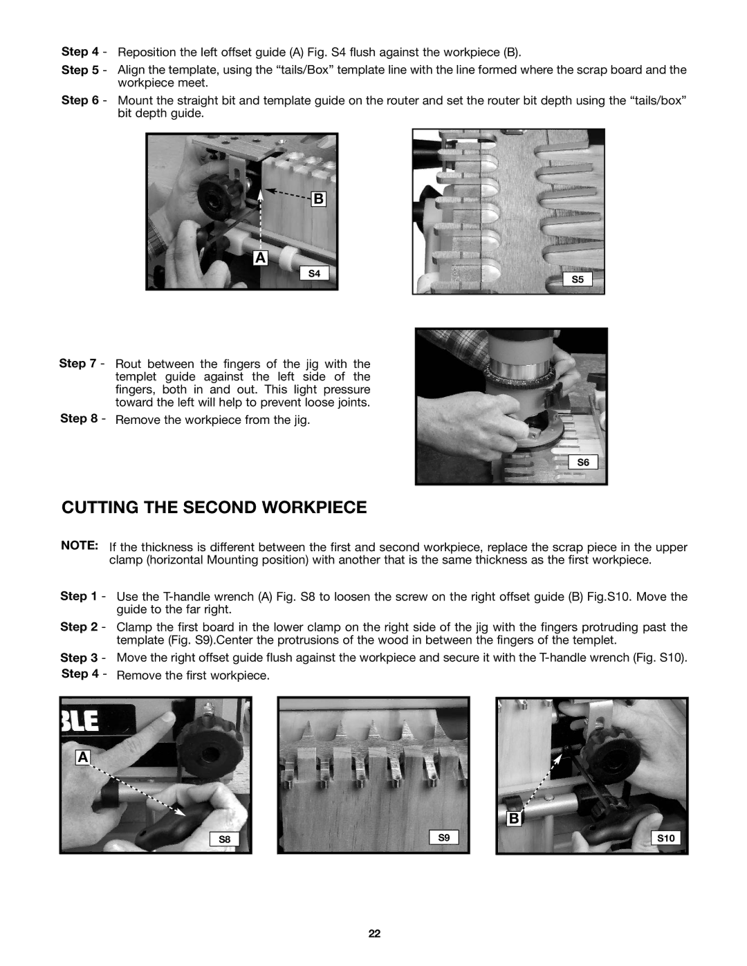 Porter-Cable 4212 (29550) instruction manual Cutting the Second Workpiece 