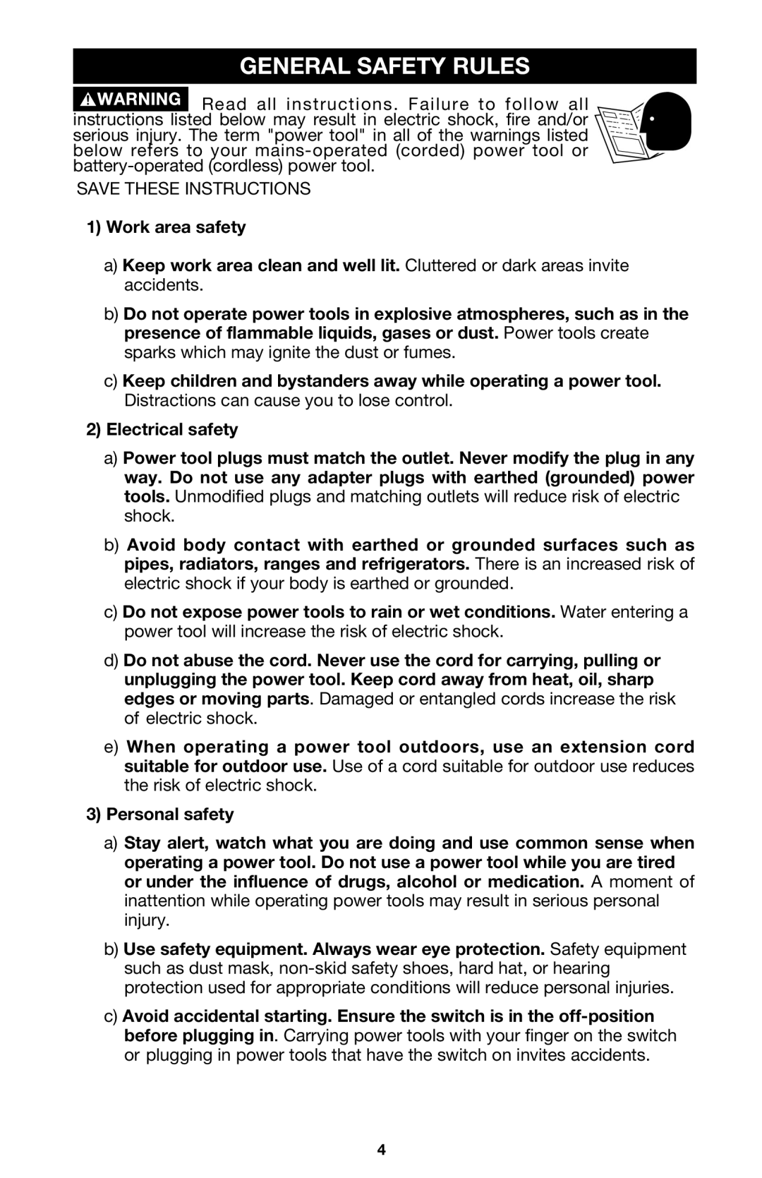 Porter-Cable 440 instruction manual General Safety Rules 