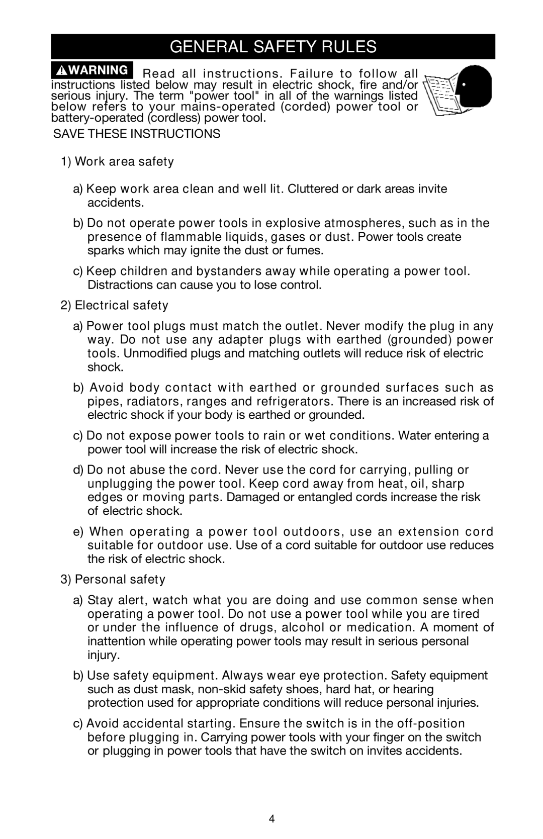 Porter-Cable 444vs instruction manual General Safety Rules 