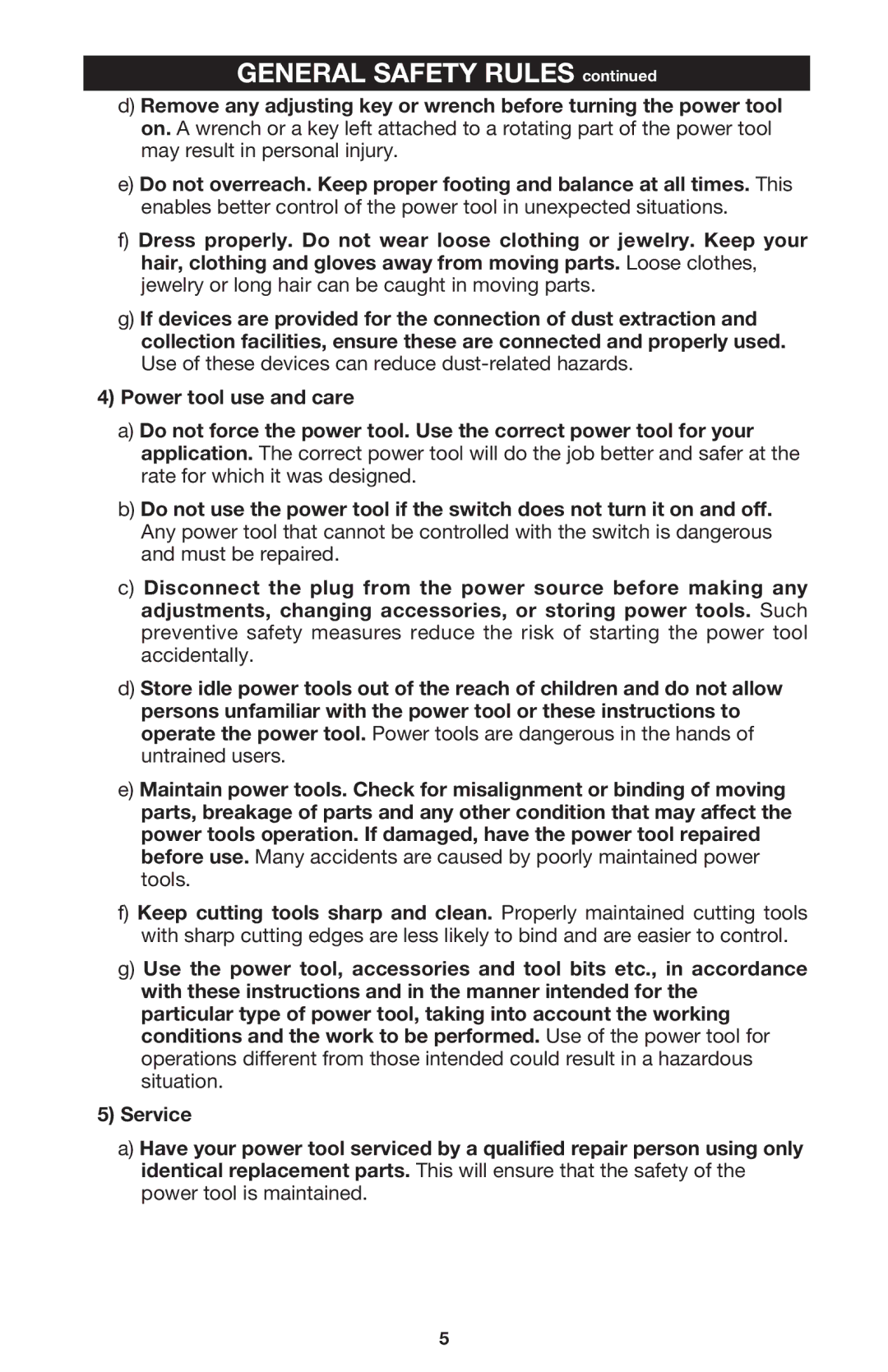 Porter-Cable 444vs instruction manual General Safety Rules 