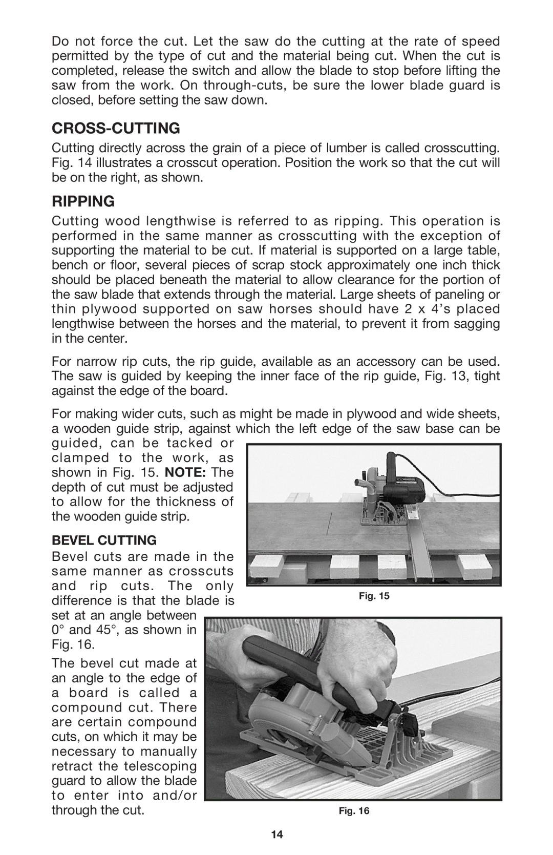 Porter-Cable 447 instruction manual Cross-Cutting, Ripping 