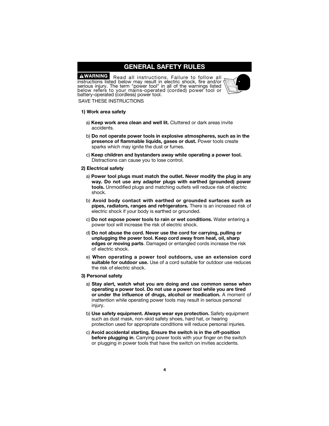 Porter-Cable 504 instruction manual General Safety Rules 