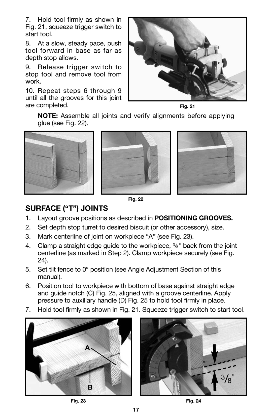 Porter-Cable 557 instruction manual Surface T Joints, Are completed 