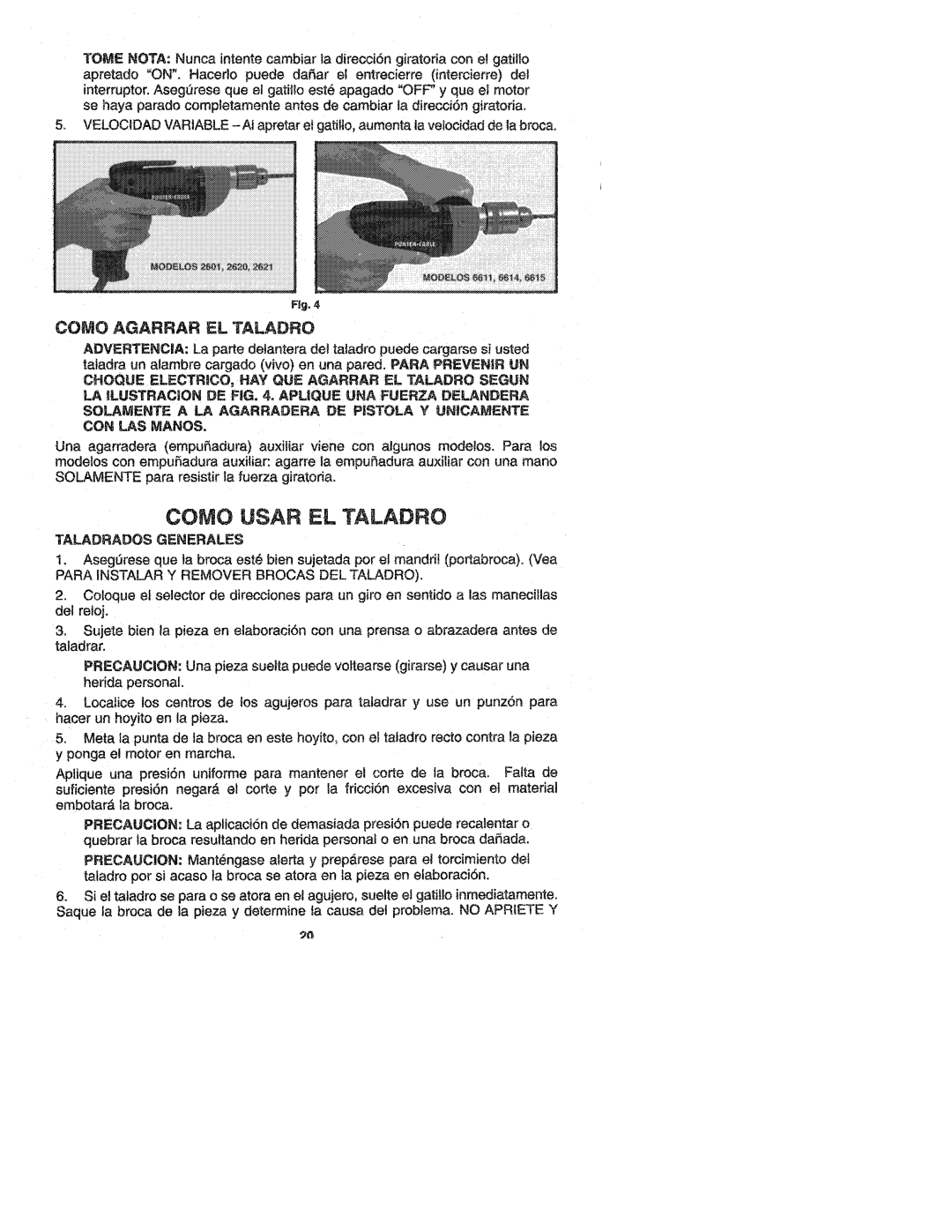 Porter-Cable 2601, 6614, 6611 manual 