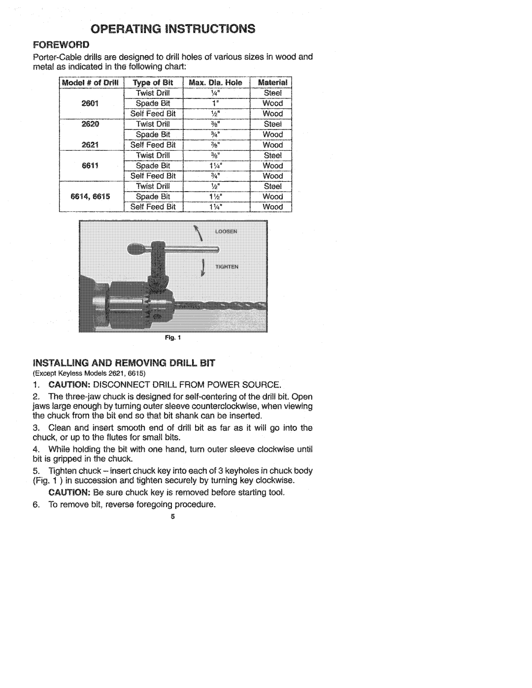 Porter-Cable 2601, 6614, 6611 manual 