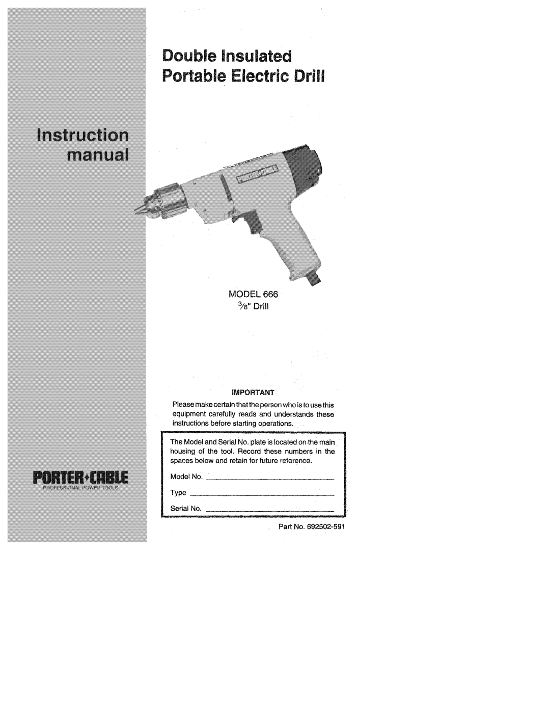 Porter-Cable 666 manual 