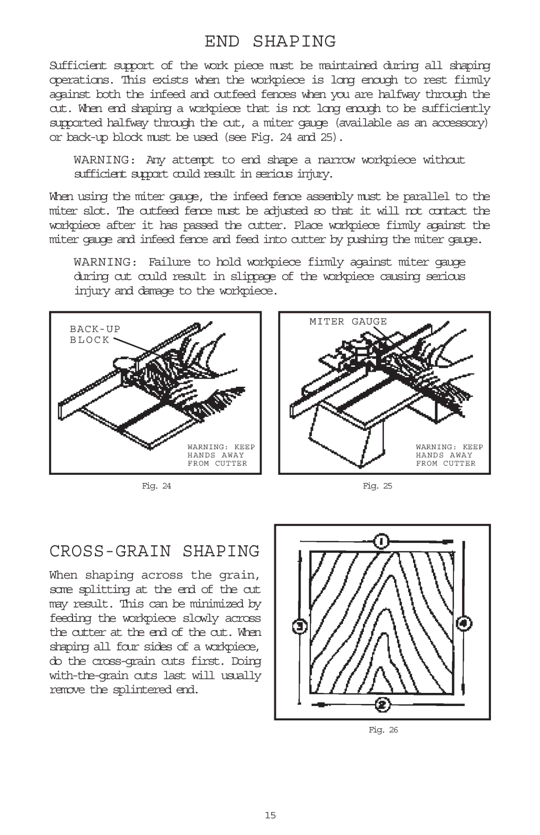 Porter-Cable 698, 697 instruction manual END Shaping, CROSS-GRAIN Shaping 