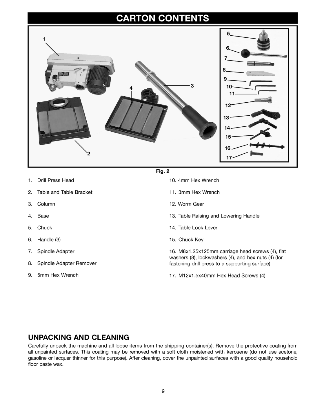 Porter-Cable 70-200 instruction manual Carton Contents 