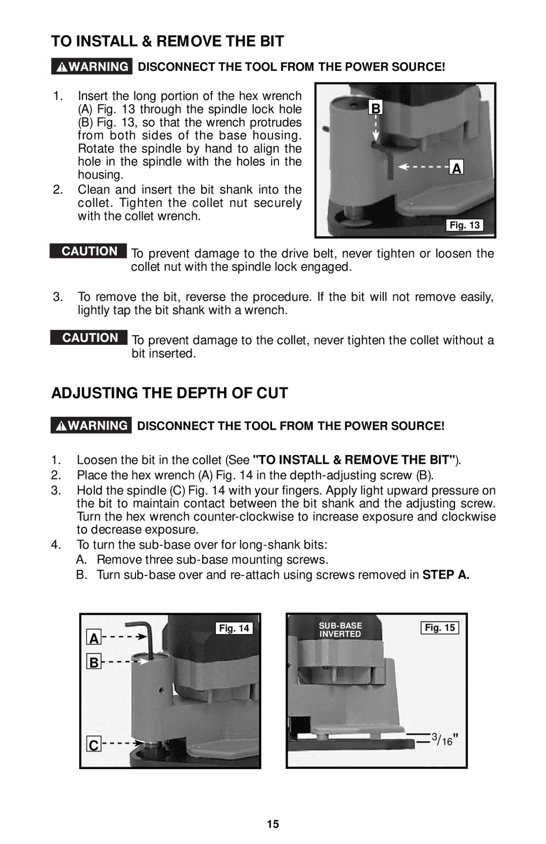 Porter-Cable 7312, 7310, 7320, 7319 instruction manual To Install & Remove the BIT, Through the spindle lock hole 