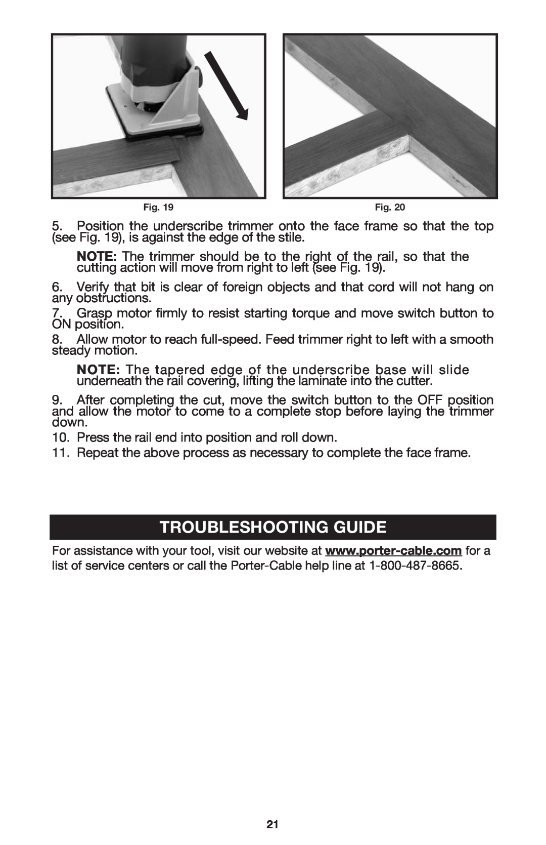 Porter-Cable 7310 instruction manual Troubleshooting Guide 
