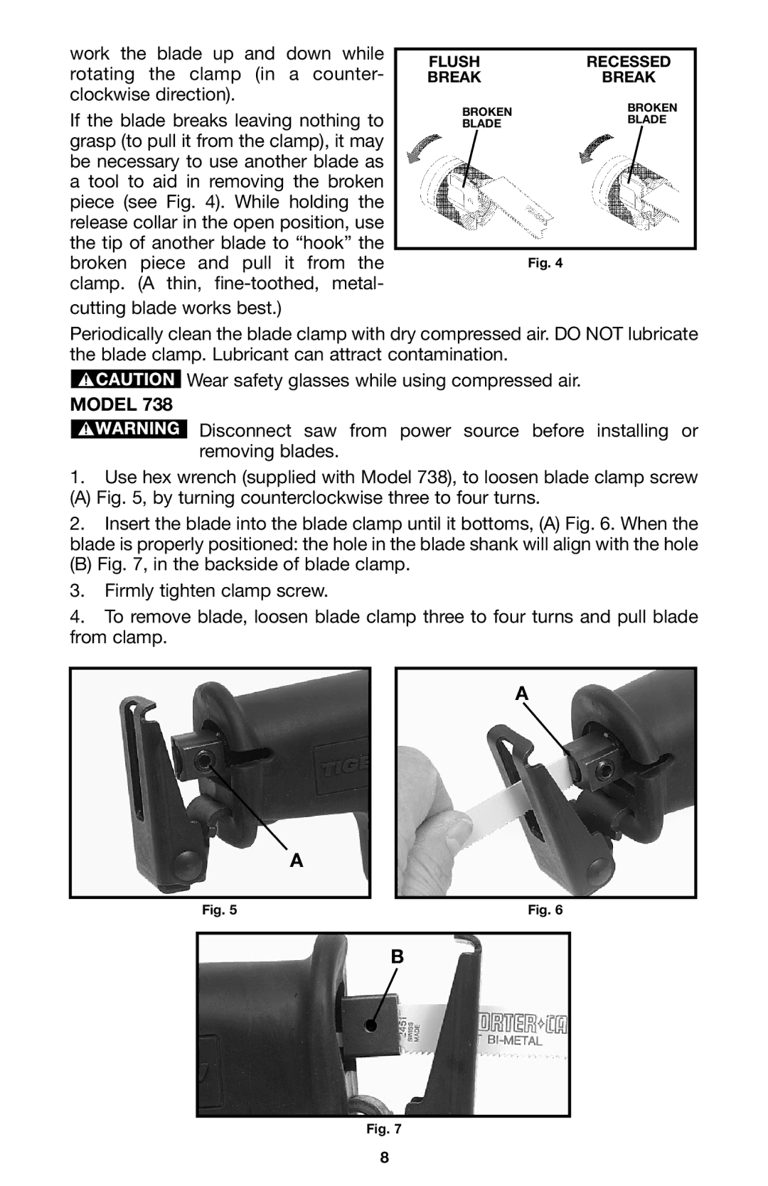 Porter-Cable 735 instruction manual Model 