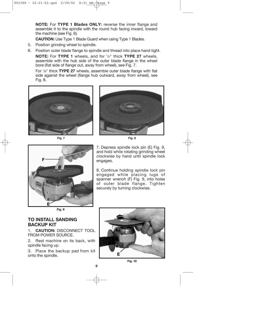 Porter-Cable 7406 instruction manual To Install Sanding Backup KIT 