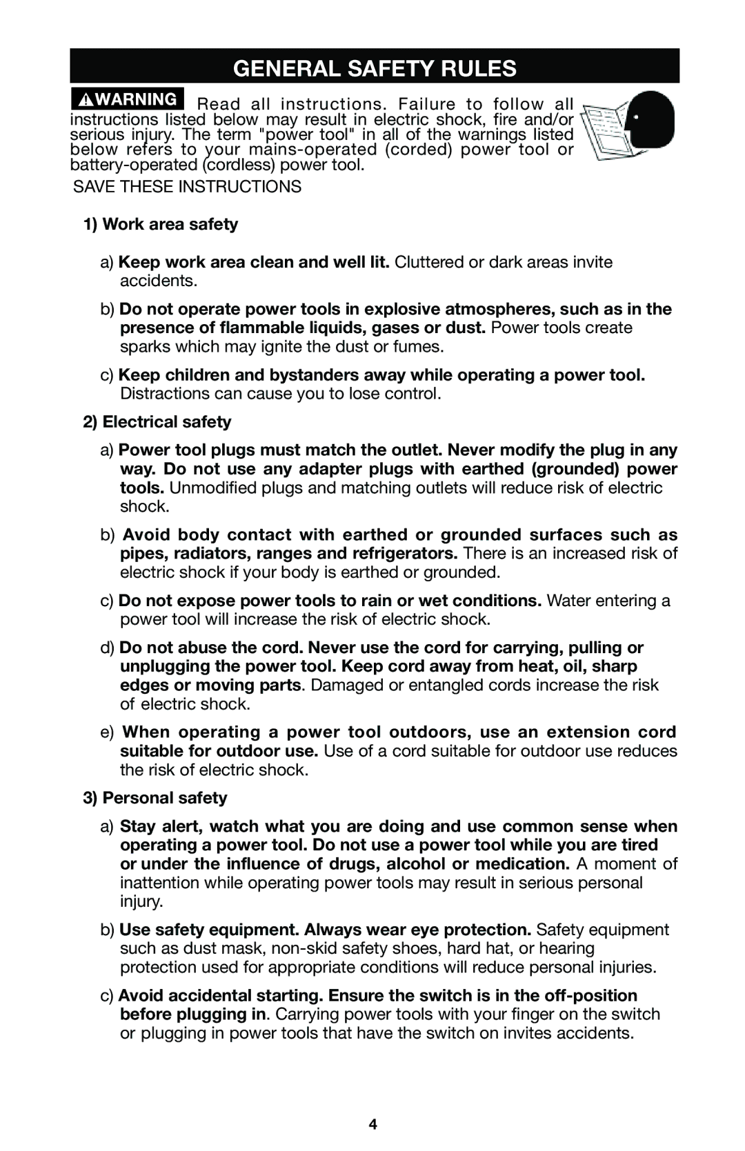 Porter-Cable 741 instruction manual General Safety Rules 