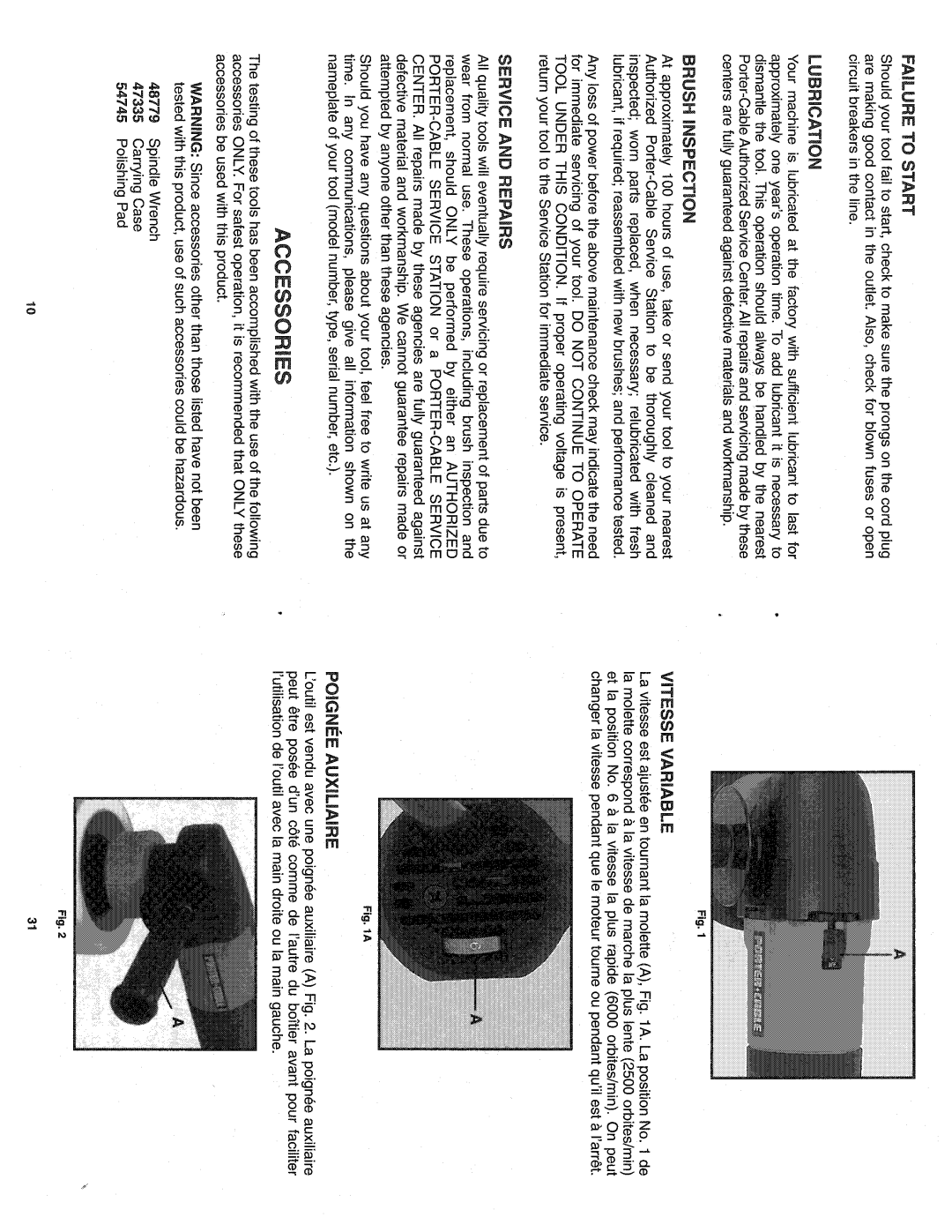 Porter-Cable 7424SP manual 