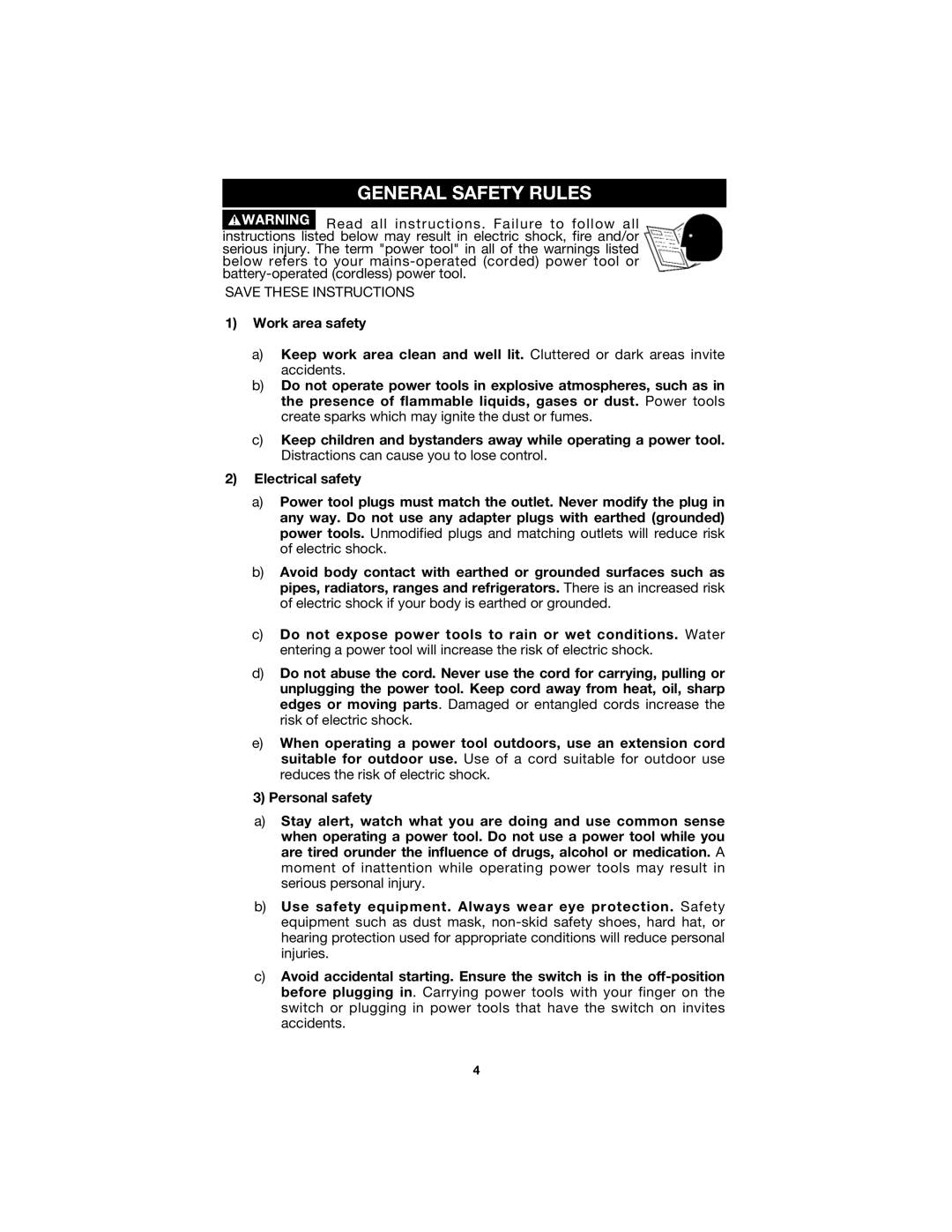 Porter-Cable 7425, 7429 instruction manual General Safety Rules 