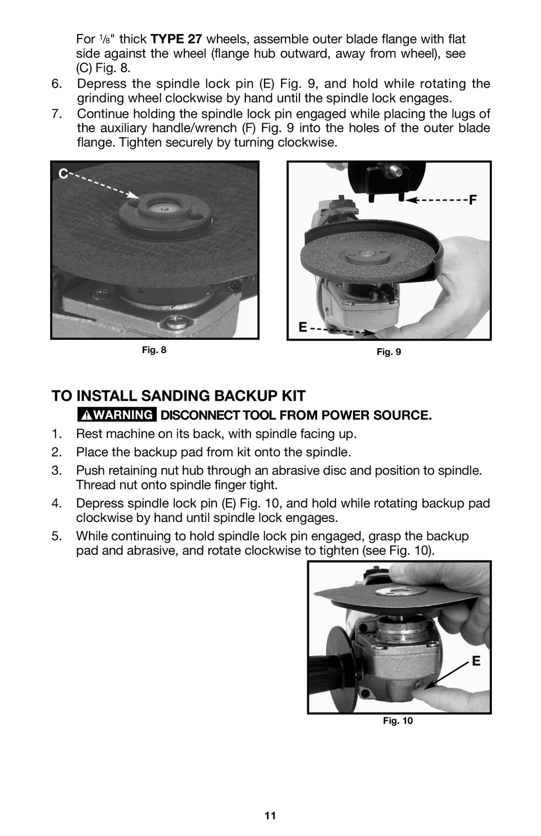 Porter-Cable 7430 instruction manual To Install Sanding Backup KIT 