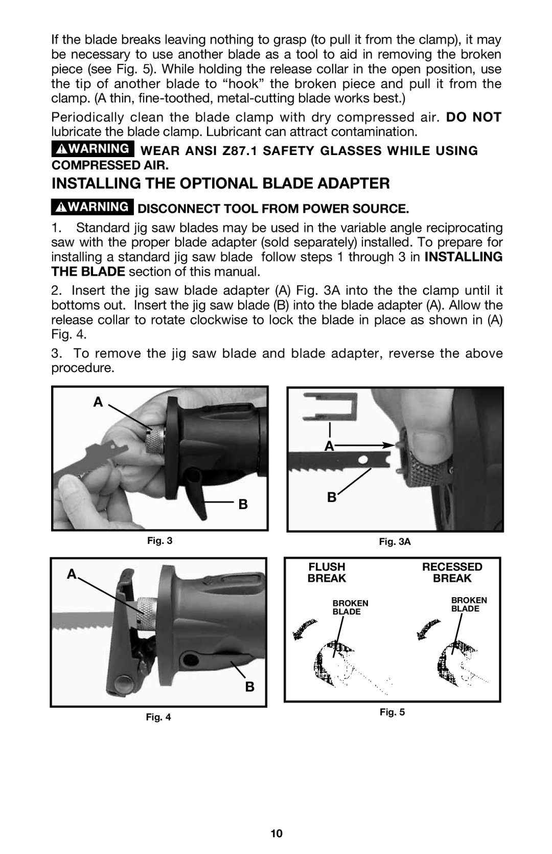 Porter-Cable 750 instruction manual Installing the Optional Blade Adapter 