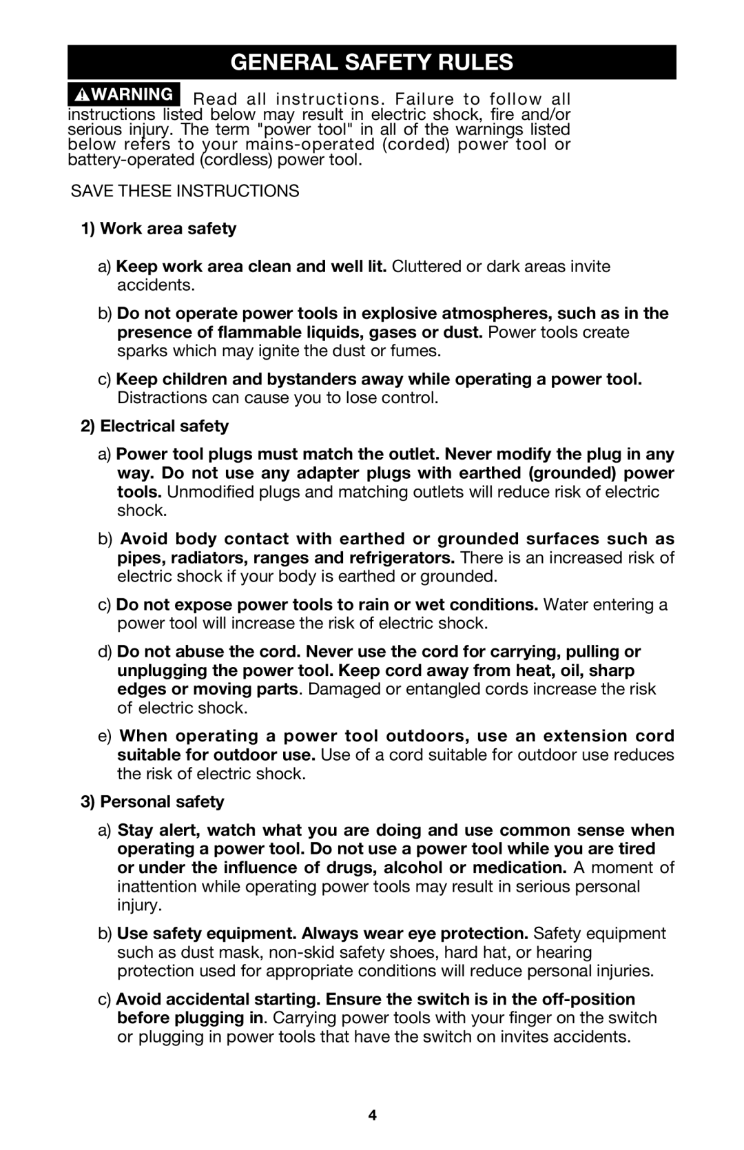 Porter-Cable 750 instruction manual General Safety Rules 