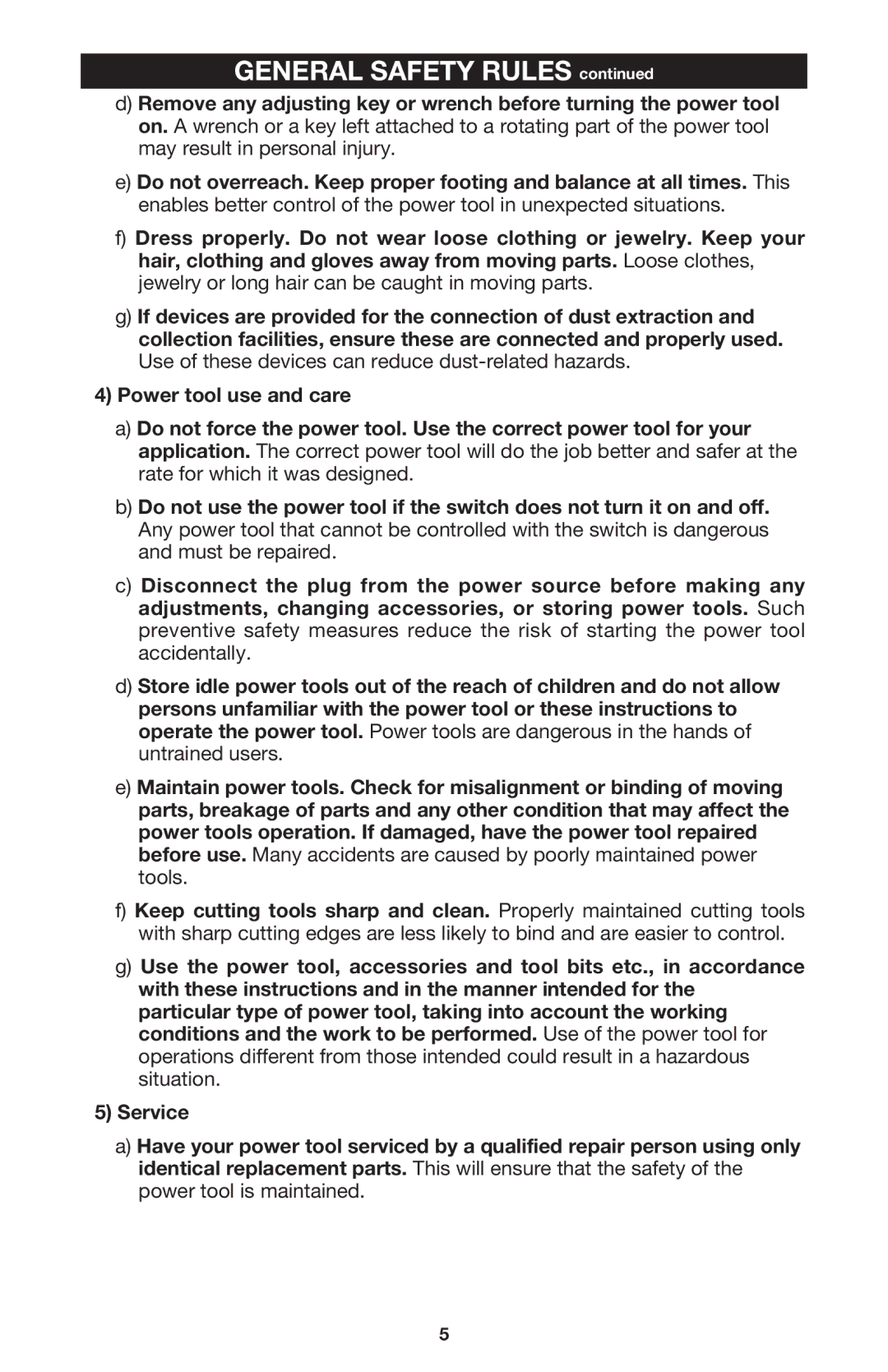 Porter-Cable 750 instruction manual General Safety Rules 