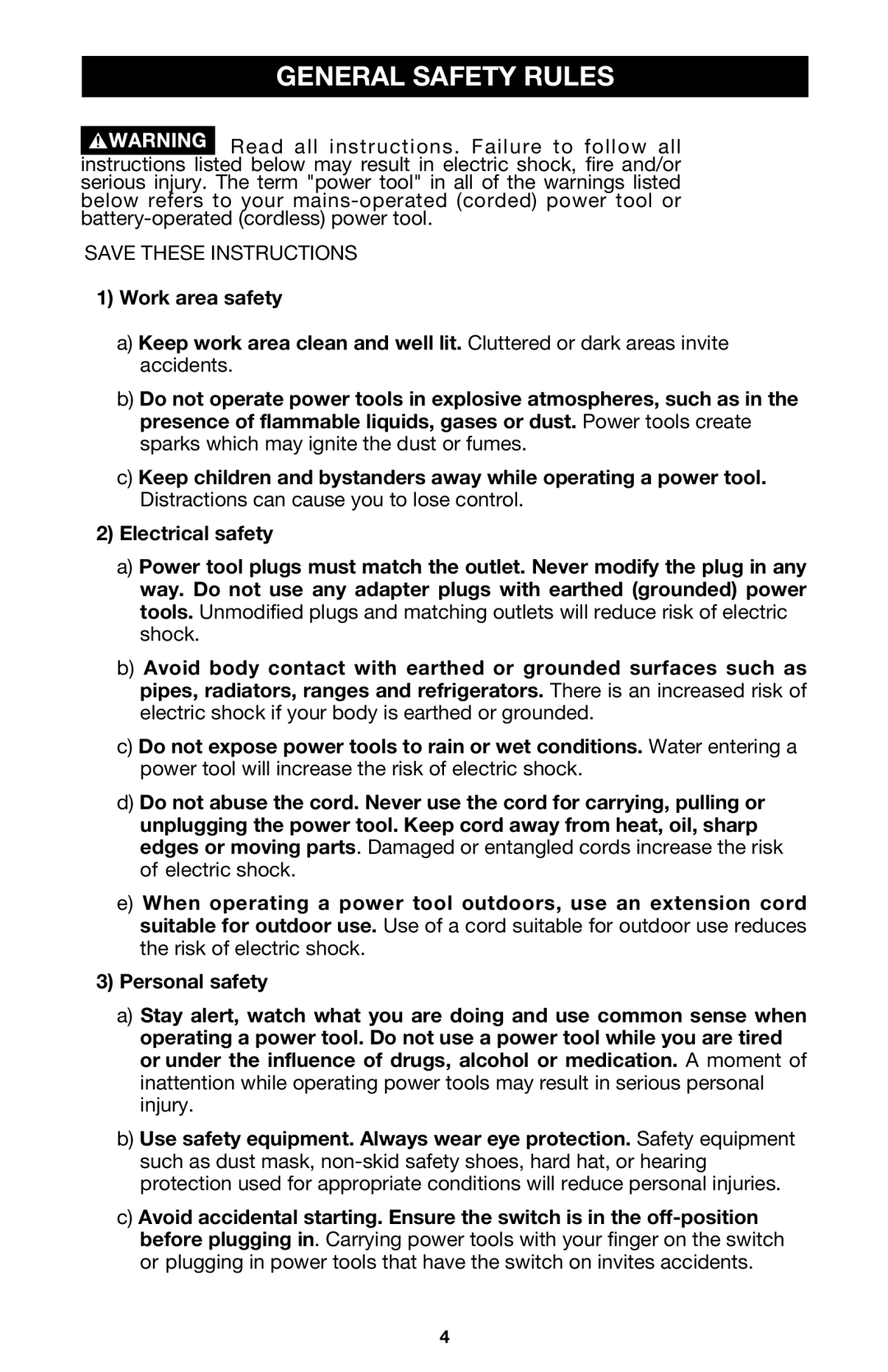 Porter-Cable 7538 instruction manual General Safety Rules 