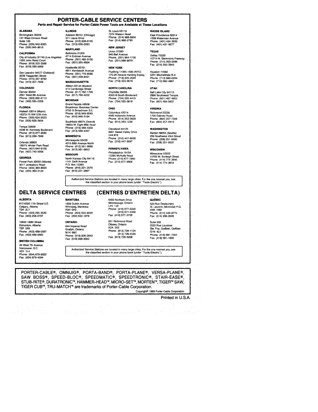 Porter-Cable 7648, 7548 manual 