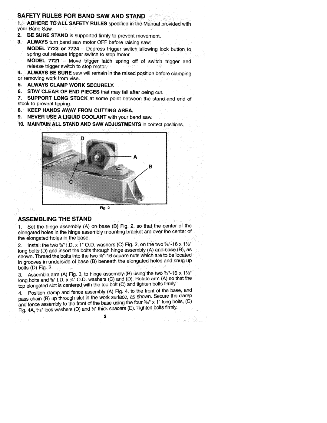 Porter-Cable 5028, 7721, 7723 manual 