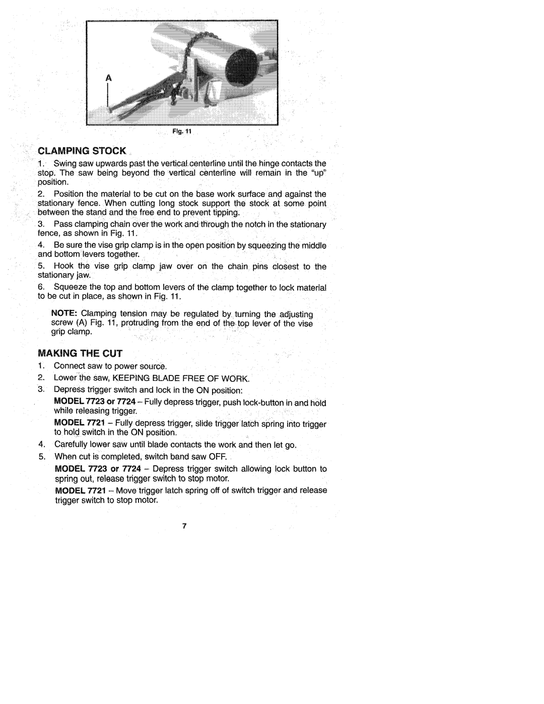 Porter-Cable 7723, 7721, 5028 manual 