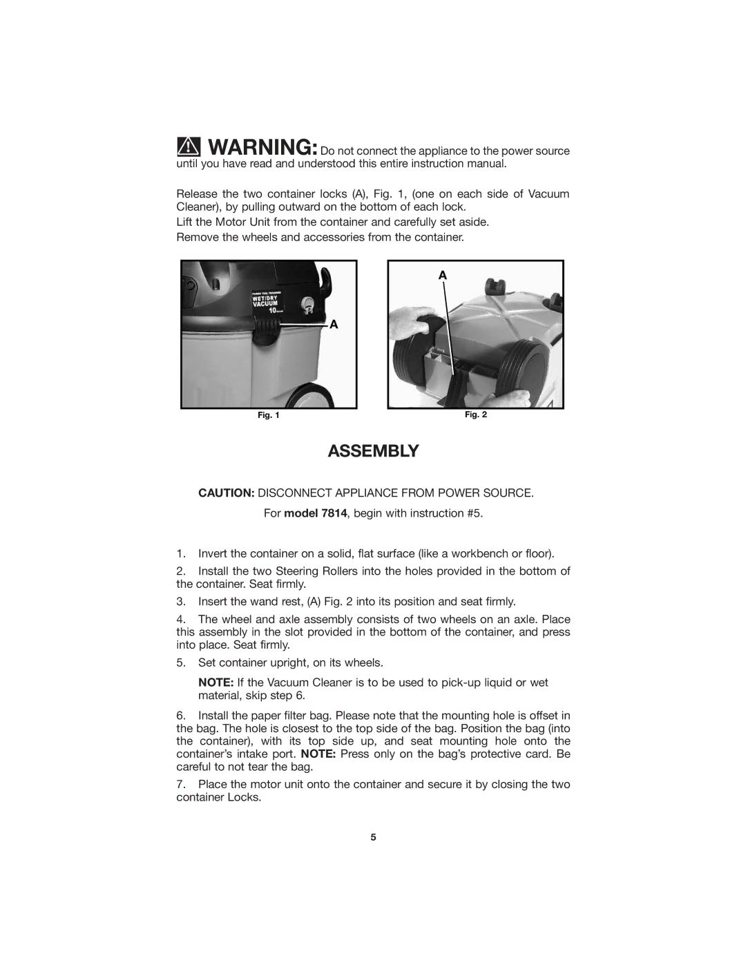 Porter-Cable 7812 instruction manual Assembly 