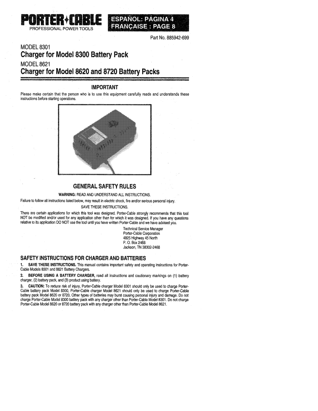 Porter-Cable 885942-699 manual 