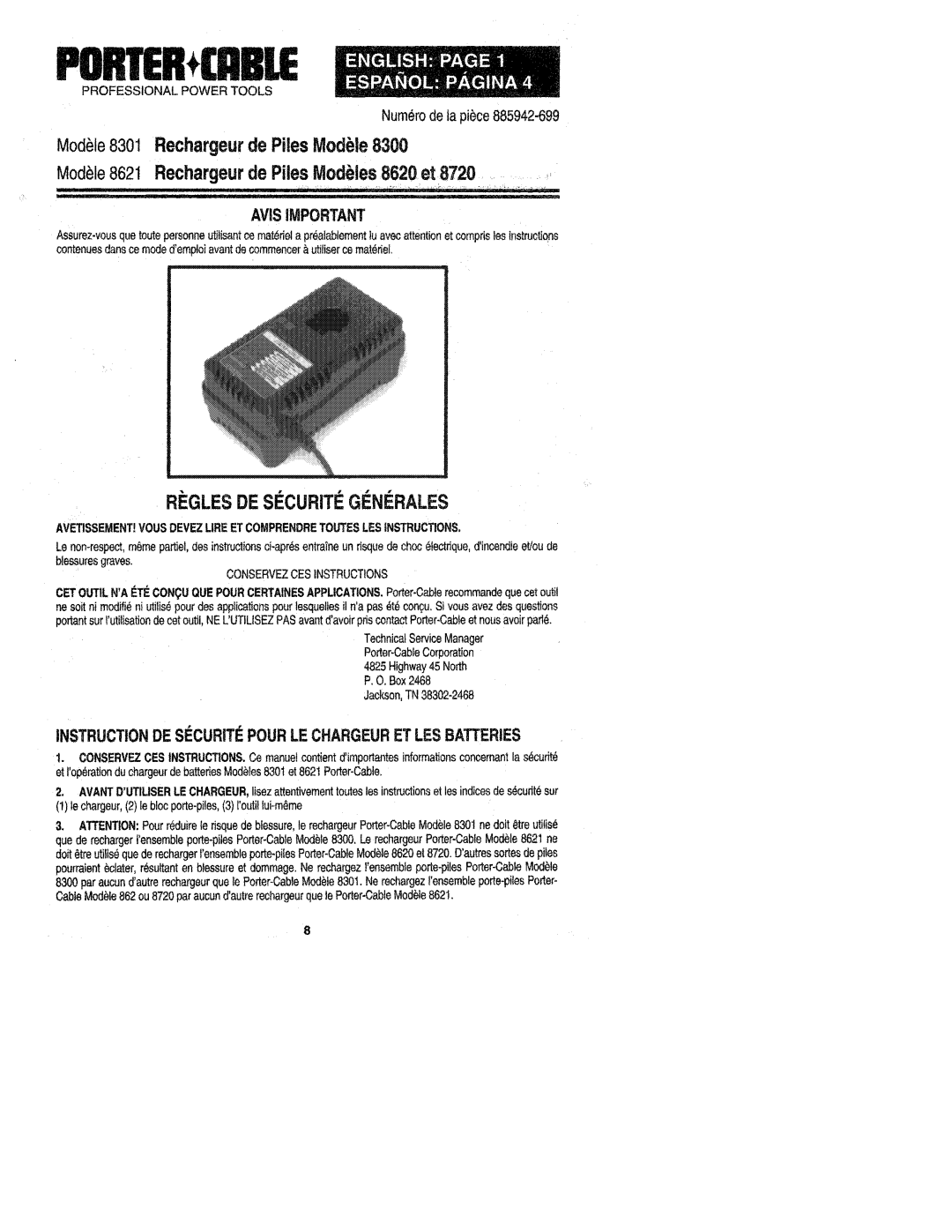 Porter-Cable 885942-699 manual 