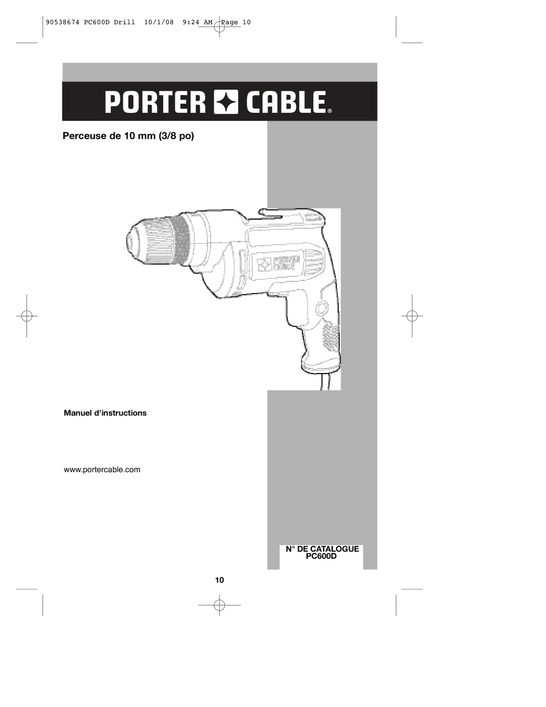 Porter-Cable 90538674, PC600D instruction manual DE Catalogue 