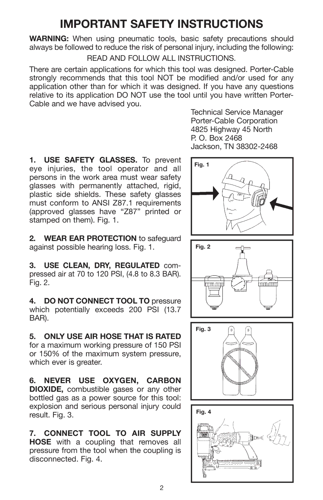 Porter-Cable 894884-003, BN200A instruction manual Important Safety Instructions, Read and Follow ALL Instructions 