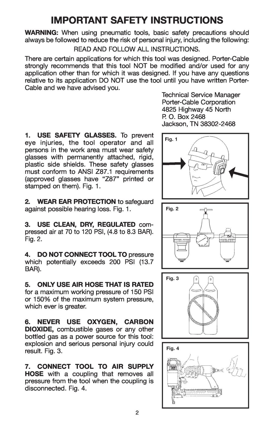 Porter-Cable 894884-003, BN200A instruction manual Important Safety Instructions, Read And Follow All Instructions 