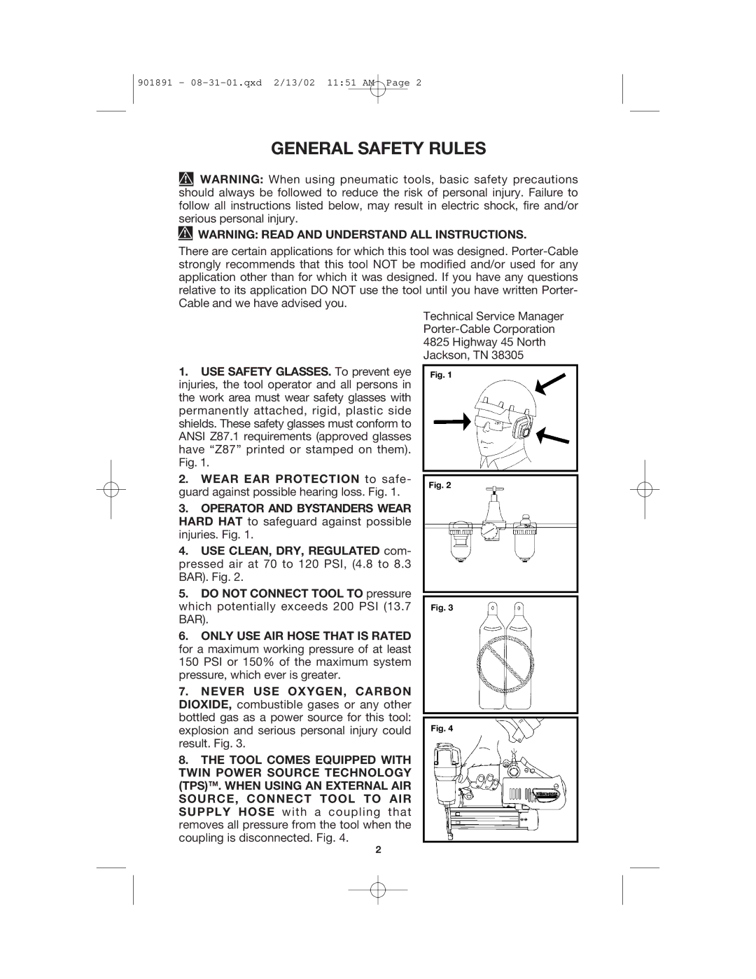 Porter-Cable BN200V12, 8604 instruction manual General Safety Rules 