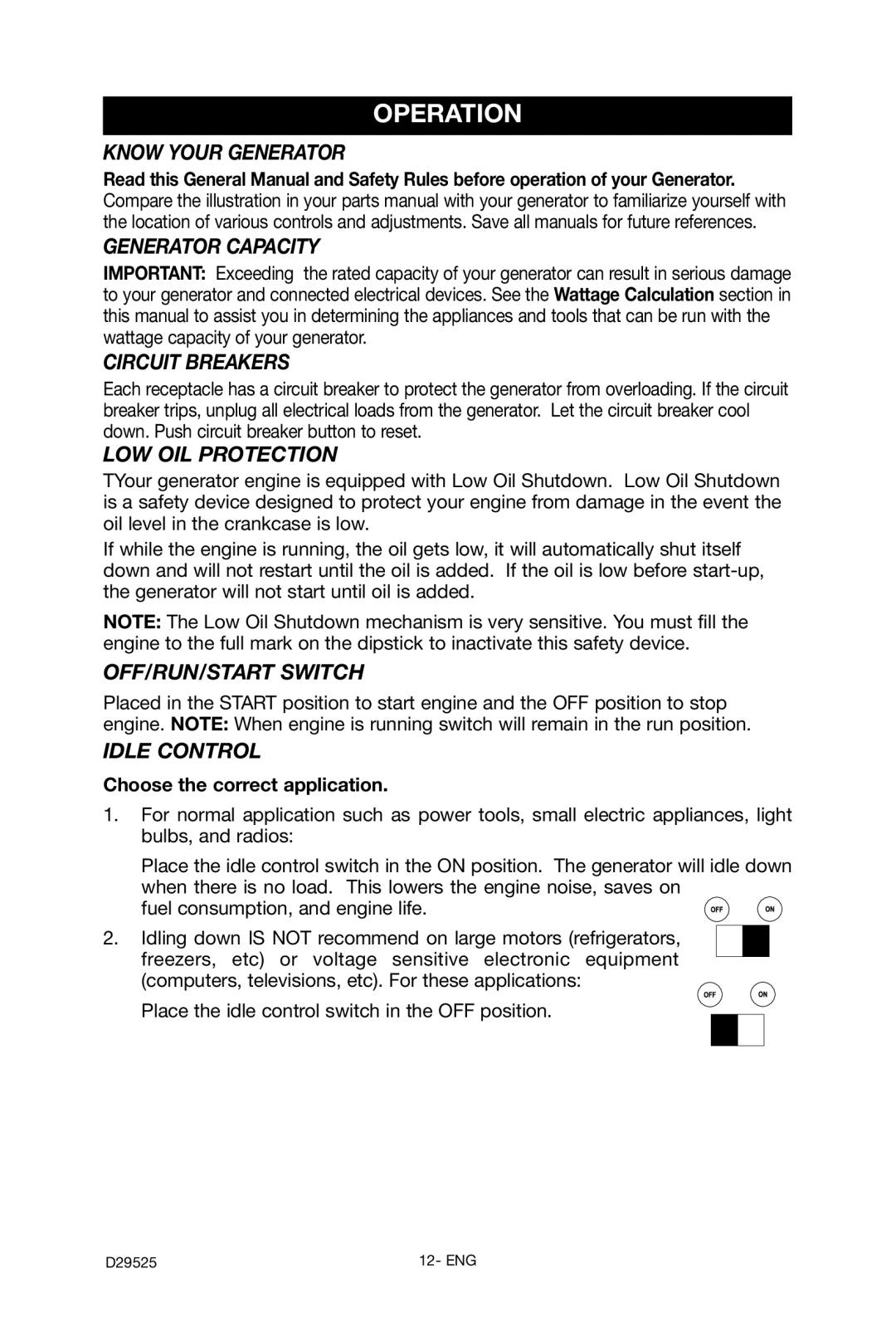 Porter-Cable BSV750 instruction manual Operation 