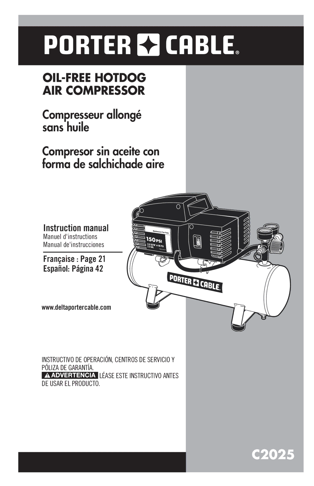 Porter-Cable C2025 instruction manual 