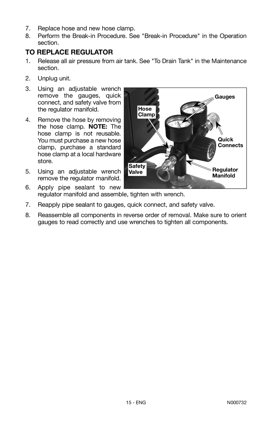 Porter-Cable C2025 instruction manual To Replace Regulator 