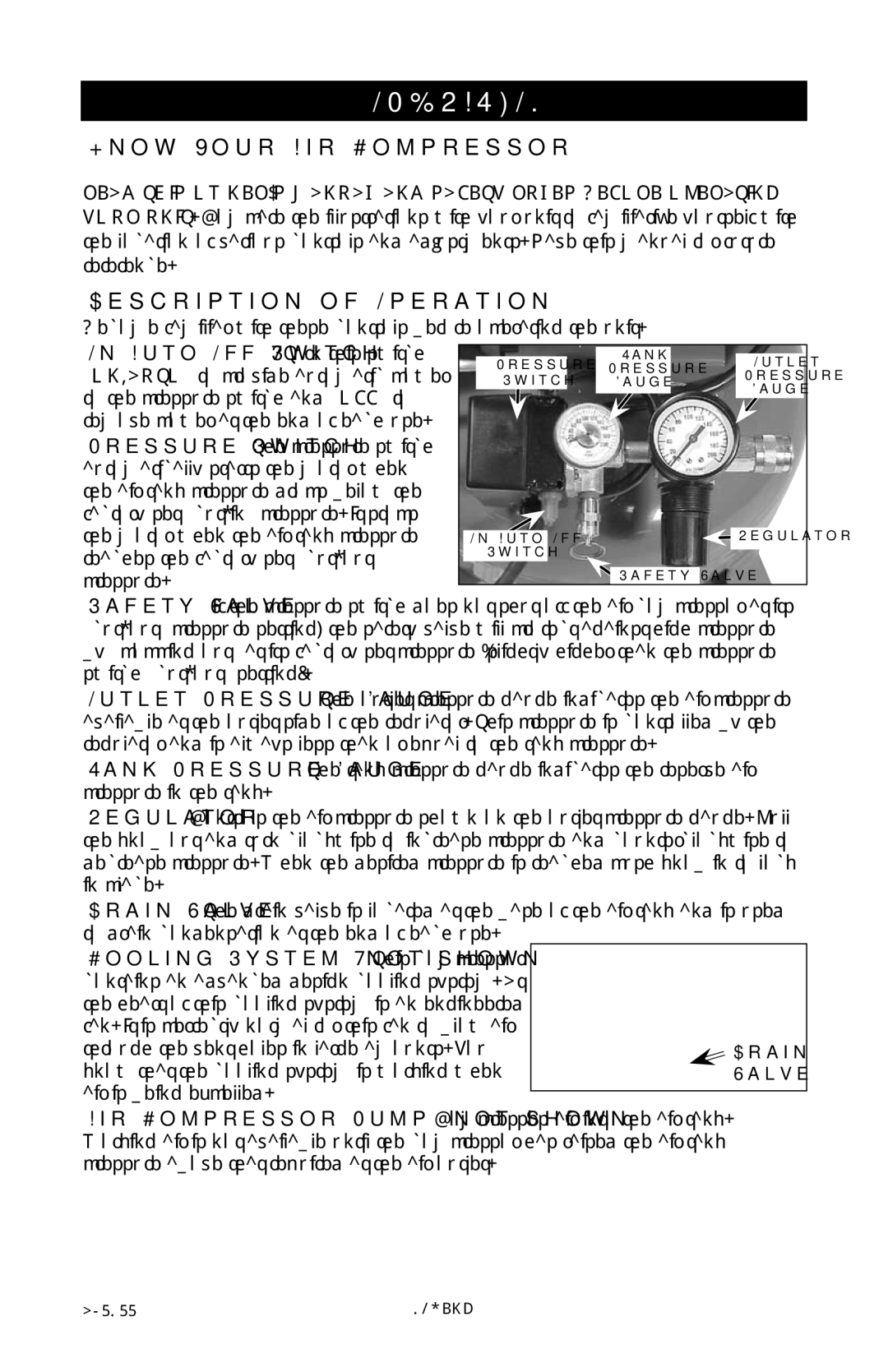 Porter-Cable C2150 instruction manual Know Your Air Compressor Description of Operation, Drain Valve 