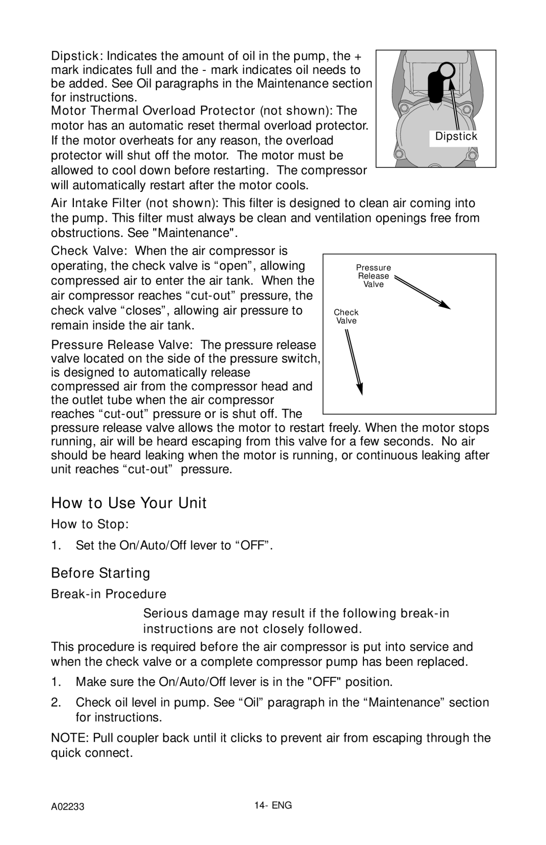 Porter-Cable C2550 instruction manual How to Use Your Unit, Before Starting 