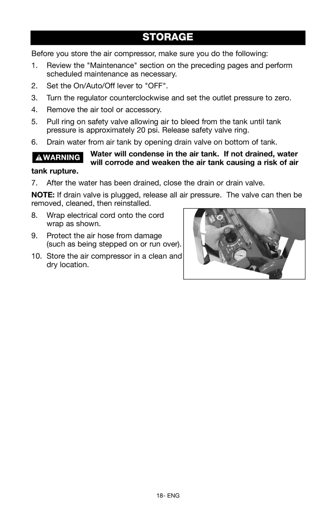 Porter-Cable C3150 instruction manual Storage 