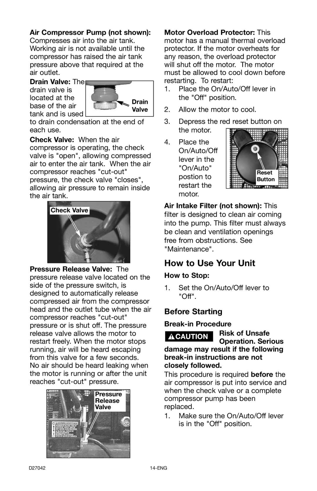 Porter-Cable C7550 instruction manual How to Use Your Unit, Before Starting 