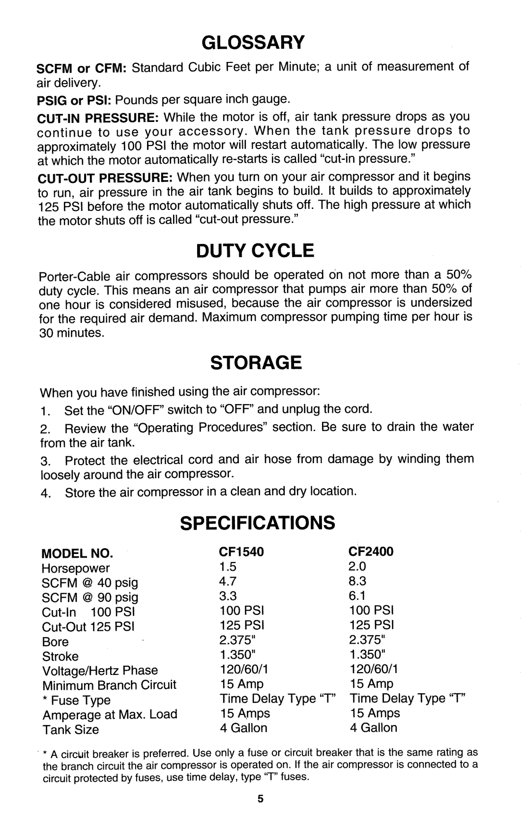 Porter-Cable 888971-992, CF2400, CF1540 manual 