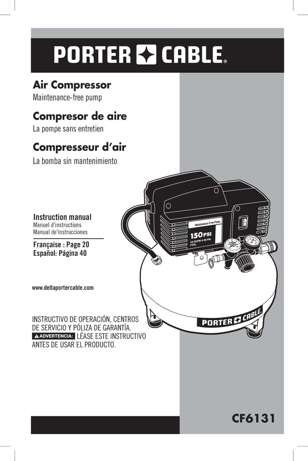 Porter-Cable CF6131 instruction manual 