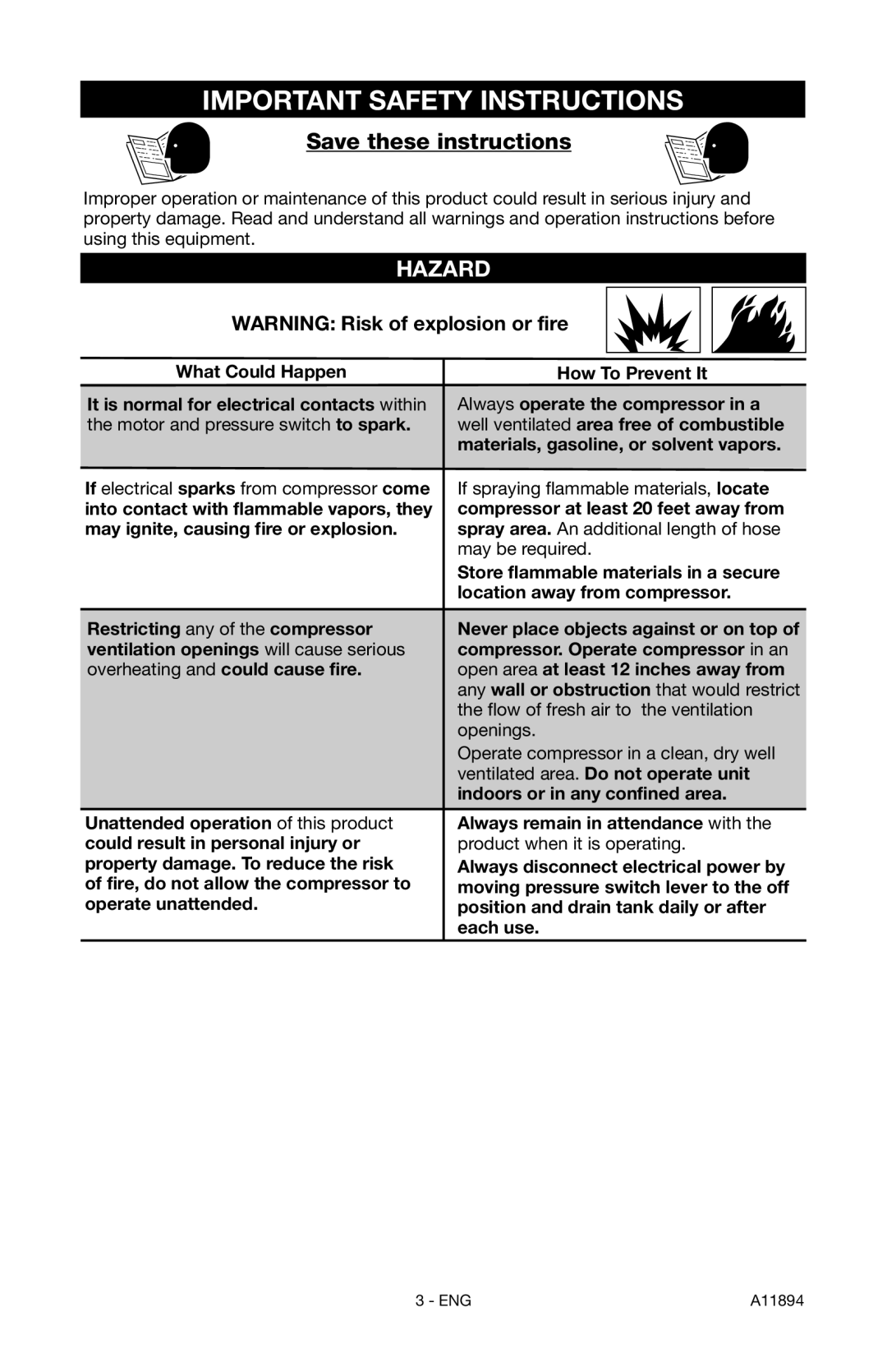 Porter-Cable CFFN251T instruction manual What Could Happen, How To Prevent It, Always remain in attendance with 